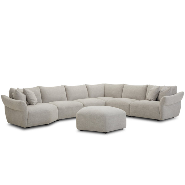 Playful - Canes Cobblestone Ottoman with Casters