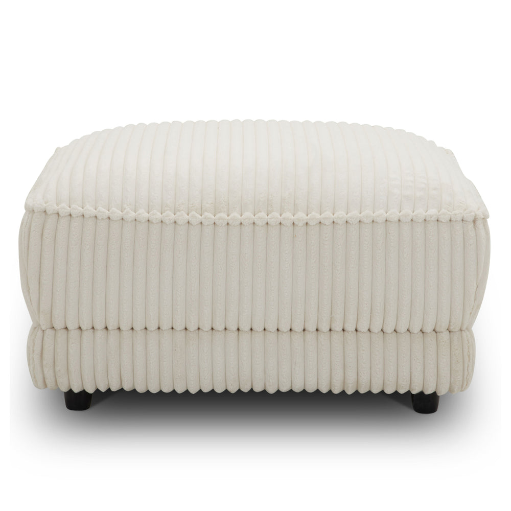 Utopia - Mega Ivory Ottoman with Casters