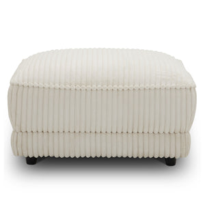 Utopia - Mega Ivory Ottoman with Casters
