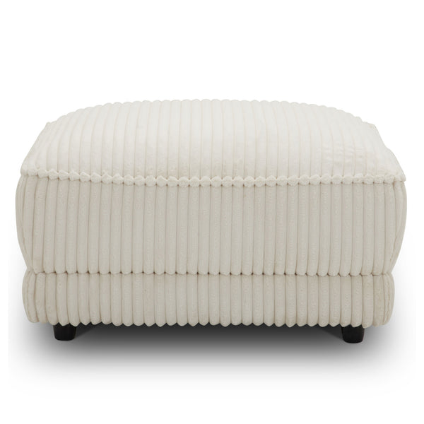 Utopia - Mega Ivory Ottoman with Casters
