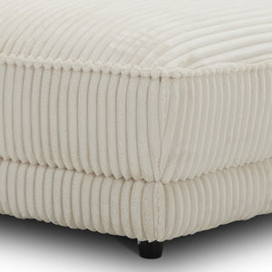 Utopia - Mega Ivory Ottoman with Casters