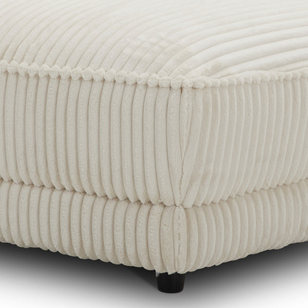 Utopia - Mega Ivory Ottoman with Casters