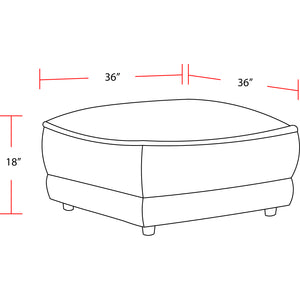 Utopia - Mega Ivory Ottoman with Casters