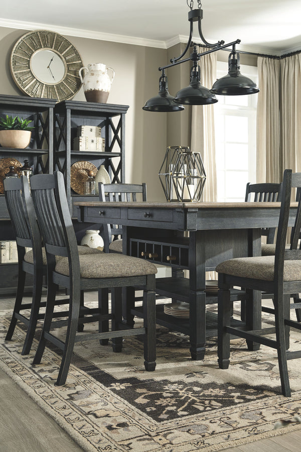 Tyler Creek - Black / Grayish Brown - Upholstered Barstool (Set of 2)