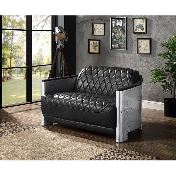 Sedna - Loveseat - Black & Aluminum