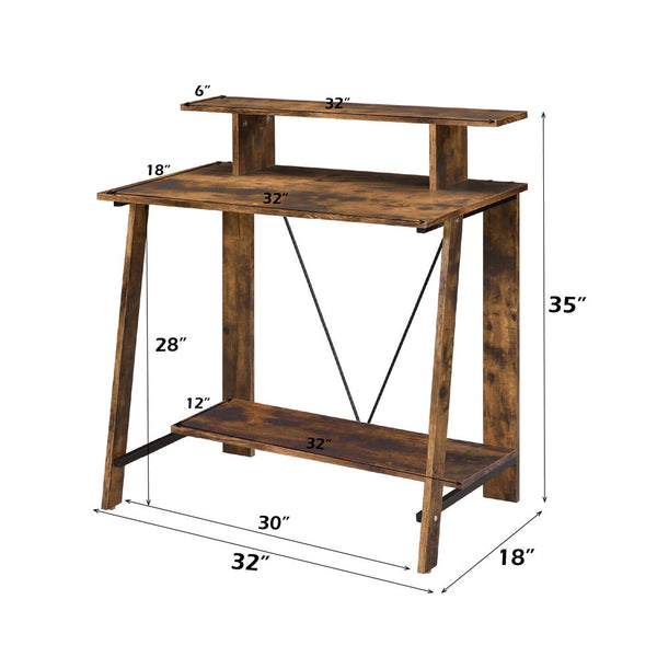 Nypho - Writing Desk - Weathered Oak & Black Finish