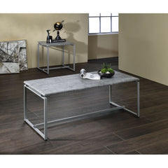Perfect for a modern touch in any living room, this Jurgen 3-Piece pack occasional set comes with one coffee table and two end tables. Expertly crafted with selected veneers, engineered woods, and metal tube, the simple design enables the easy assembling.