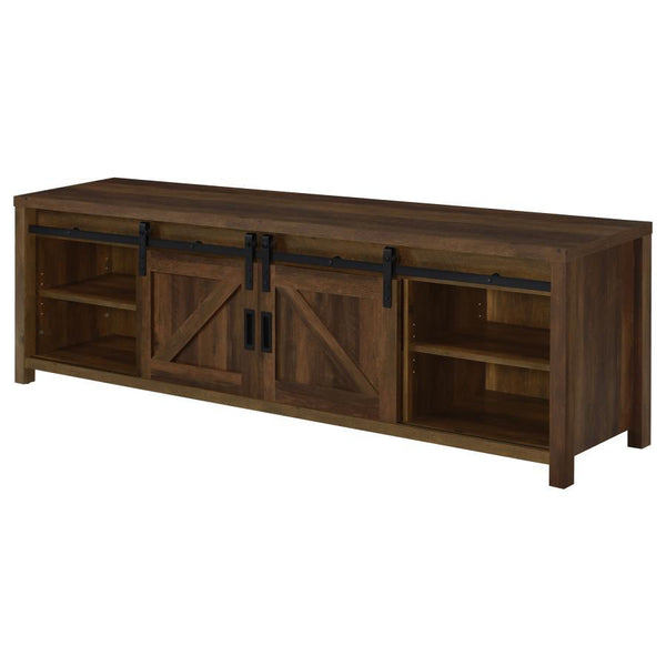 Madra - 2-Door Engineered Wood TV Stand - Dark Pine