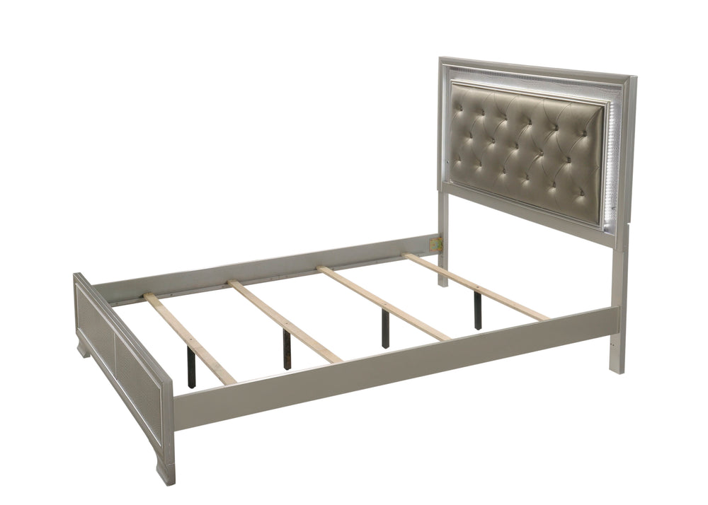 Lyssa-Queen Bed-Gray<h4><b>Lyssa - Queen LED Headboard Footboard - Champagne</b></h4> <table width="100%"><colgroup><col style="width: 30%"> <col style="width: 70%"> </colgroup> <tbody> <tr> <td>Dimensions</td> <td> 63.40"L x 84.00"D x 59.20"H</td> </tr> 