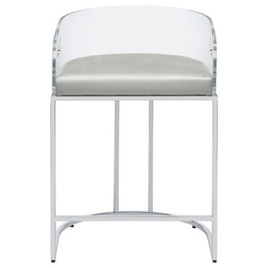 Thermosolis - Clear Acrylic Counter Chair (Set of 2) - Chrome