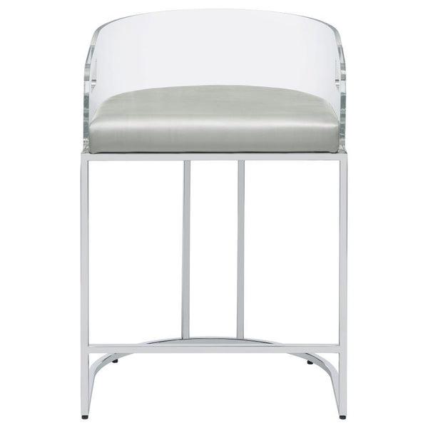 Thermosolis - Clear Acrylic Counter Chair (Set of 2) - Chrome