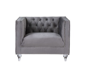  the Heiberoll living room collection is sure to impress your guests. The set includes mirrored side trim with faux diamonds to add a glimmering touch. The whimsical acrylic turned legs give off the illusion that the pieces are floatin