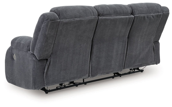 Observation - Steel - Reclining Power Sofa With Drop Down Table