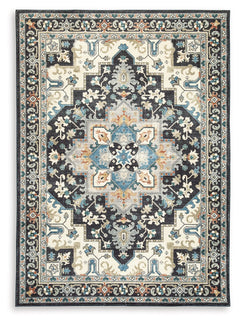 Chic traditional style is made all the more convenient with this rug. It showcases a brilliant medallion pattern, weaving together dark and light tones for incredible dimension. No need to sweat spills and messes: Simply toss this rug into the washer for 