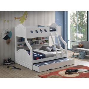 KD, Twin Trundle Bed Slat System Included (12) NO Storage Caster Wheels Included CONSTRUCTION] Wooden Frame: Solid Wood, MDF, LVL Slats<br/><br/><b>Product Features</b><ul><li>Case: 1Pc/1Ctn</li><li>Finish: White</li><li>Style: Country-Cottage, Provincial