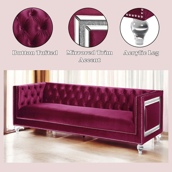 Heibero - Sofa - Burgundy Velvet