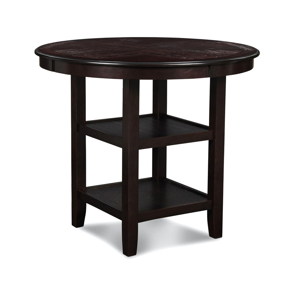 The stylish Gia 5 Piece Counter Dining Table and Chair set is built with comfort, durability and function in mind. This dining set provides spacious seating for four, with the added convenience of two storage shelves located under the table top, perfect f
