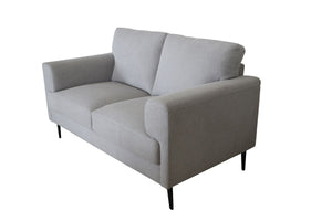 The contemporary Kyrene sofa set is an excellent choice for achieving an effortlessly chic look. The light gray linen does not weigh down the pieces-' appearance, and it emphasizes its clean lines. The neutral color is easy to style around, personalize th