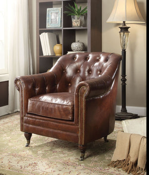 The Aberdeen collection combined with different materials to bring you an undeniable sensation into your person live environment. Its Vintage dark brown leather represents your elegant personality. This unique design absolutely transforms your home from b