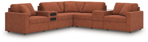 Looking cool and contemporary is great. But when it comes down to it, youâ€™re all about low-maintenance lounging. With the performance fabric on this balanced sectional with audio and storage consoles, cleaning spills is a breeze. Its customizable modula