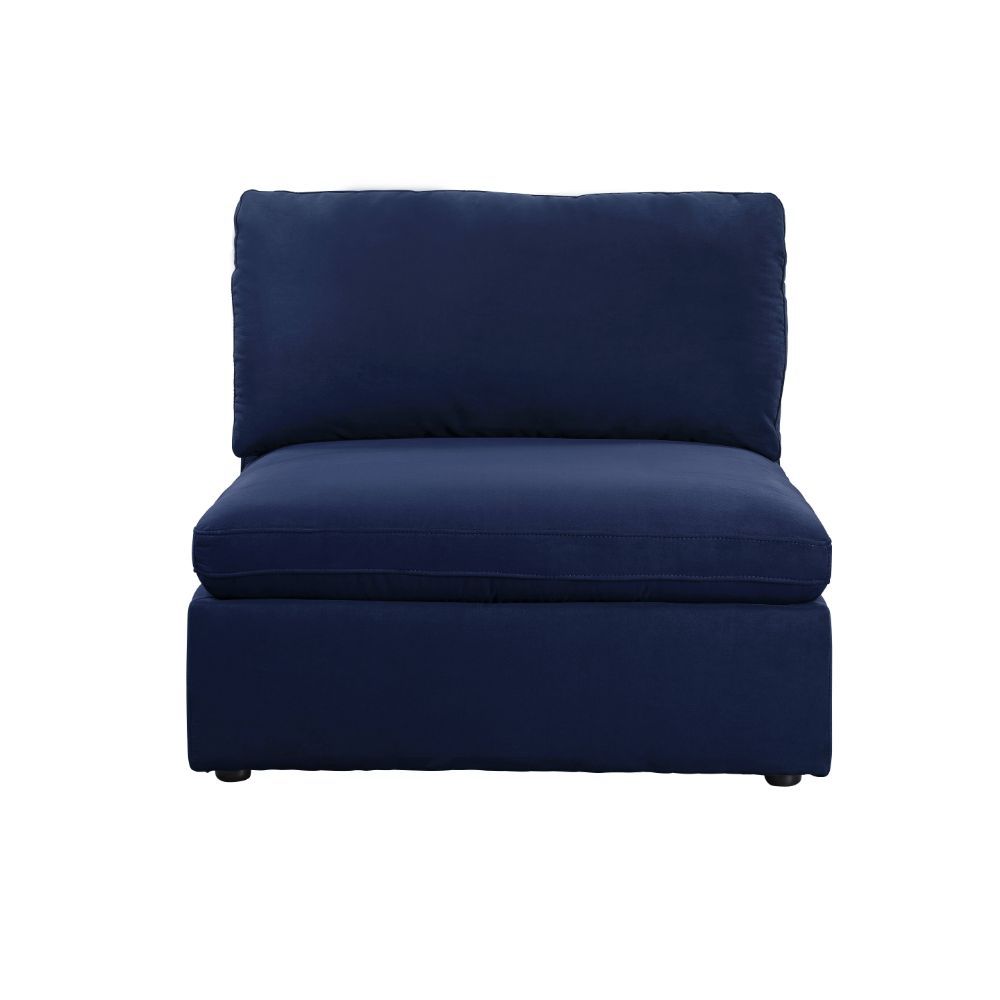 The grand dimensions of the Crosby sectional sofa set will have you singing for joy! Upholstered in a dreamy, deep blue fabric, this reversible modular sectional set is easily convertible into the shape that best fits your lifestyle. Each piece of this co