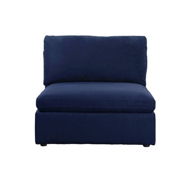 The grand dimensions of the Crosby sectional sofa set will have you singing for joy! Upholstered in a dreamy, deep blue fabric, this reversible modular sectional set is easily convertible into the shape that best fits your lifestyle. Each piece of this co