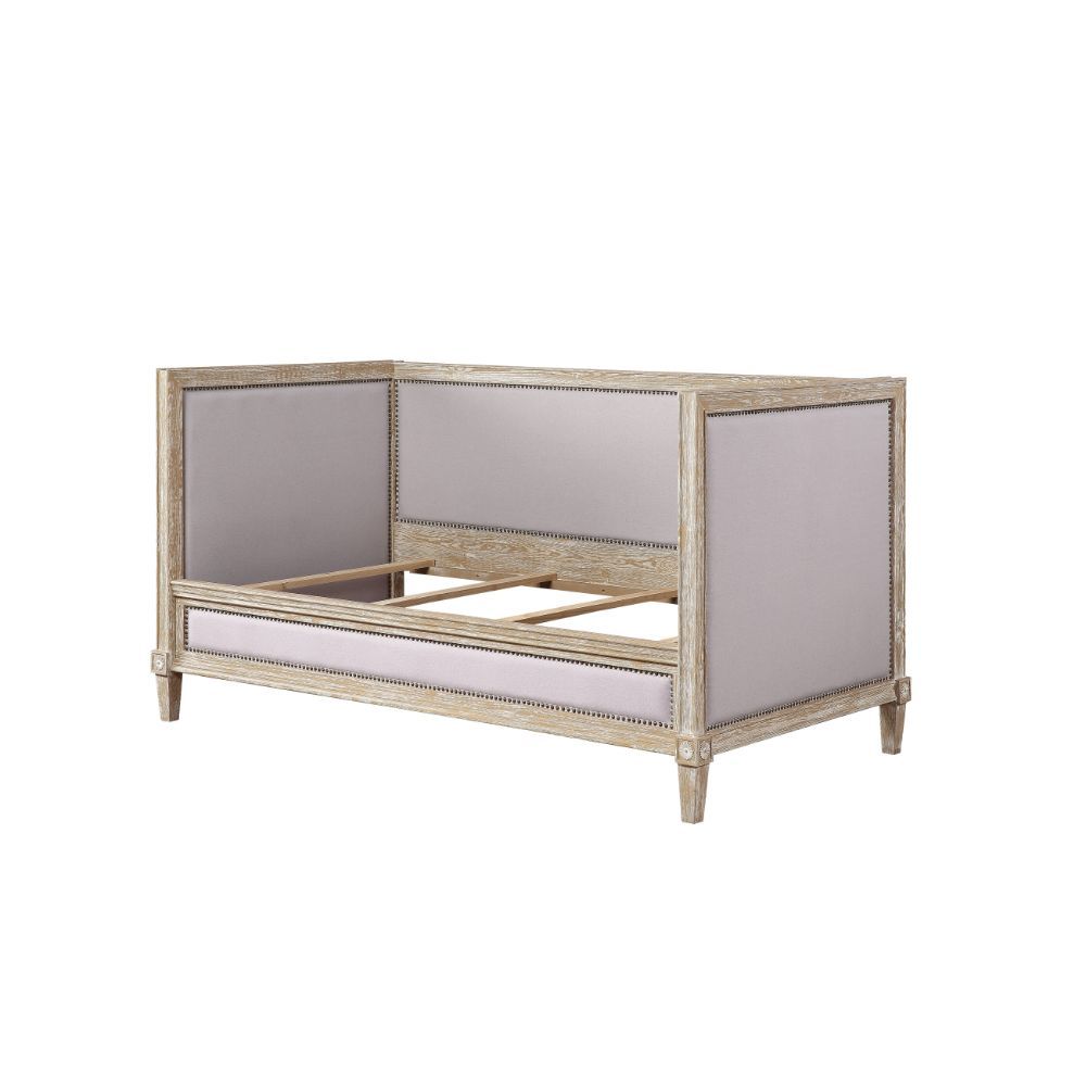 Charlton - Daybed (Twin Size) - Weathered Oak - 82-"<br/><br/><b>Product Features</b><ul><li>Daybed (Twin Size)</li><li>Slat System Included (13 Slats)</li><li>High Shelter Style</li><li>Padded Bed with Wooden Molding Trim & Nail-head Accents</li><li>Mate