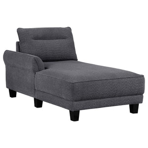 Caspian - Upholstered Curved Arm Chaise Sectional Sofa - Gray