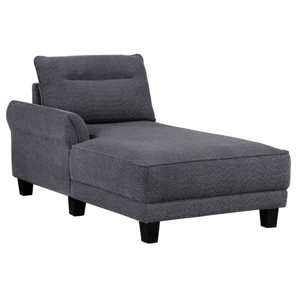 Caspian - Upholstered Curved Arm Chaise Sectional Sofa - Gray