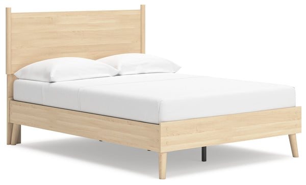 This full platform panel bed brings on-trend style and a sense of serenity to the bedroom. It eliminates the expense of a foundation/box spring, allowing you to splurge on the mattress of your dreams (sold separately). Best of all, the natural wood finish