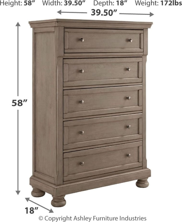 Lettner - Light Gray - 6 Pc. - Dresser