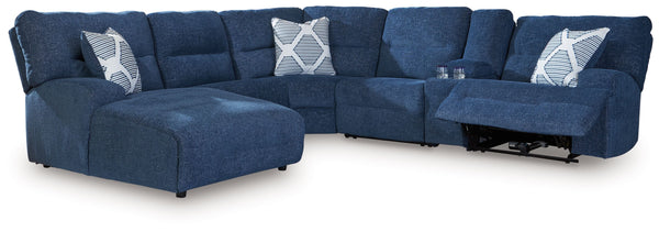 Enjoy the endless adaptability of this power reclining sectional with chaise. Whether youâ€™re hosting guests, setting up for movie night or just need a refresh, the modular design allows you to rearrange the pieces as you please. One-touch controls effor