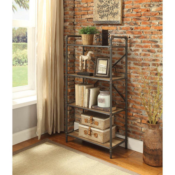 Itzel - Bookshelf - Antique Oak & Sandy Gray - 49"