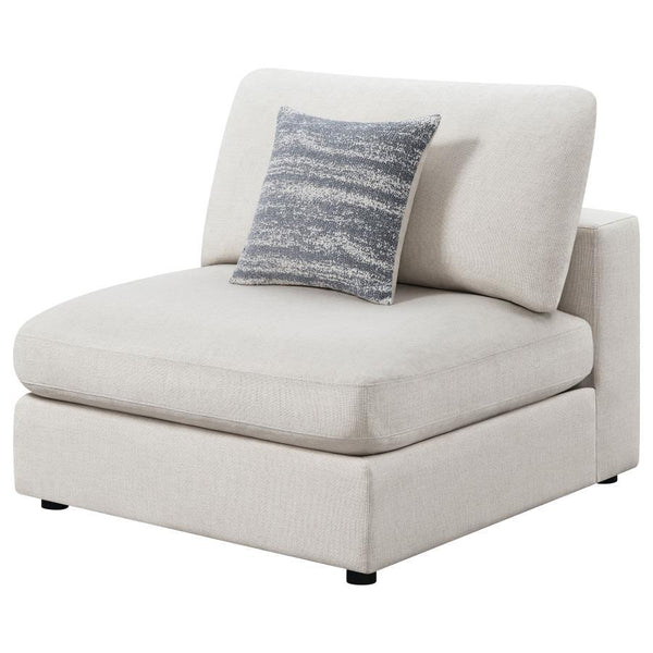  as well as part of a larger sectional sofa. The simple lines of the piece add up to a comfy
