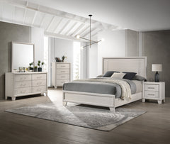 This elegant bedroom collection presents a sophisticated ensemble perfect for creating a refined modern aesthetic in your sleeping quarters. The suite features a sleek, minimalist design with crisp, clean lines and a lustrous white finish that exudes cont
