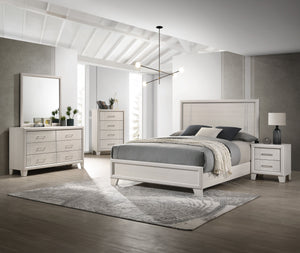 This elegant bedroom collection presents a sophisticated ensemble perfect for creating a refined modern aesthetic in your sleeping quarters. The suite features a sleek, minimalist design with crisp, clean lines and a lustrous white finish that exudes cont