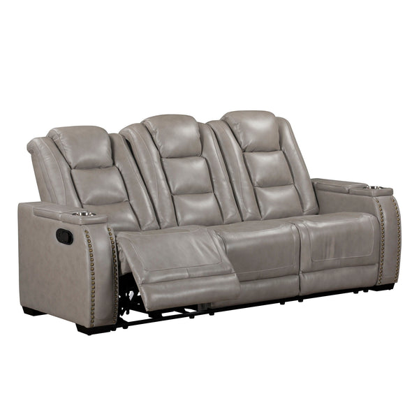  making it an ideal centerpiece for your living space. This reclining sofa is crafted with a blend of hardwood and manufactu