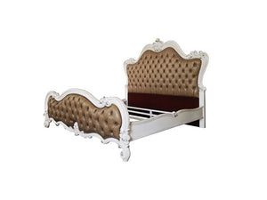 Versailles II - California King Bed - Vintage Gray Vintage Gray PU & Bone White Finsih