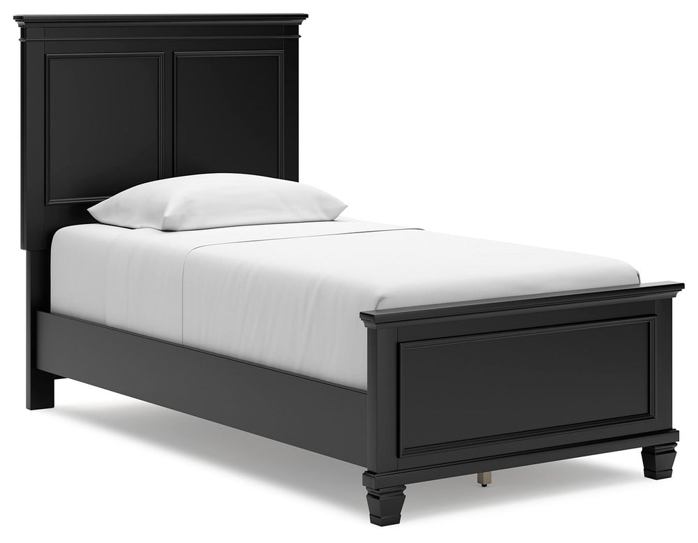 The casual design of this twin panel bed introduces a time-honored look to your restful retreat. The beautifully crafted piece is built to last, with distinctive framing that gives its headboard and footboard brilliant dimension. Whether your personal aes