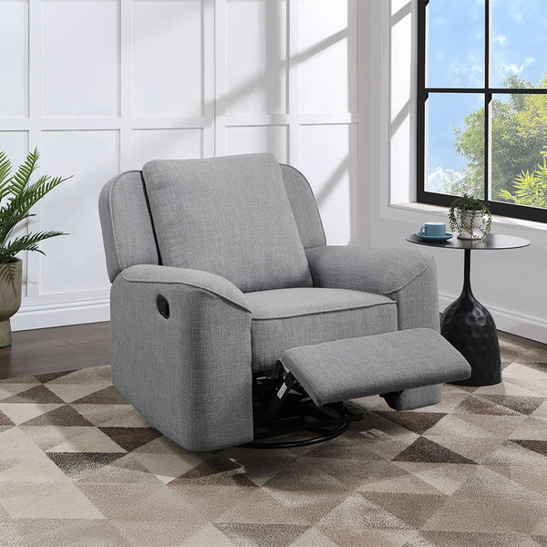 With its smooth gliding motion and swivel, Destiny collection glider recliner it-'s perfect for relaxation. The plush cushioning and supportive design ensure a cozy experience, making it an ideal addition to any living space for reading, watching TV, or s