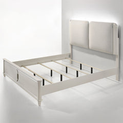 Step into a realm of elegance with the Laveda bedroom set, where light gray boucle meets a pearl white finish for an exquisite blend of sophistication and serenity. The clean lines and contemporary design create a harmonious balance, perfect for modern in