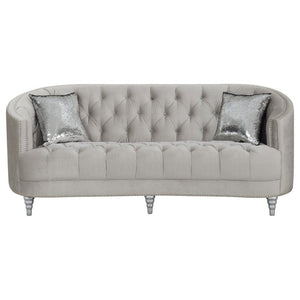 Avonlea - Upholstered Sloped Arm Sofa Velvet - Pearl Silver