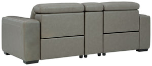 Correze - Gray - Power Loveseat with Console 3 Pc Sectional