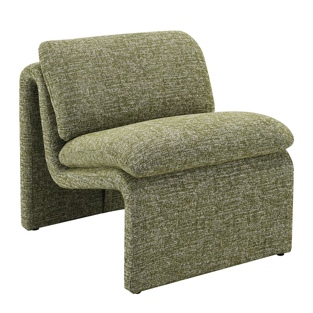 Step into a world of elegance with the Jaeda sofa collection, featuring luxurious ivory and green boucle fabric. Its full foam cushions and sturdy wooden inner frame promise unmatched comfort and durability. The tight seat and back cushions maintain a sle