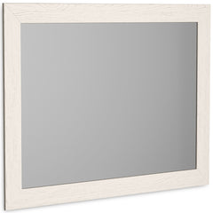 Clean lined look and modern attitude, white painted finish with subtle replicated woodgrain with authentic touch.<br><br><b>Additional Dimensions</b><br><ul><li>Assembled dresser/mirror: 78-"</li></ul><br/><br/><b>Product Features</b><ul><li>Frame made wi