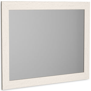 Clean lined look and modern attitude, white painted finish with subtle replicated woodgrain with authentic touch.<br><br><b>Additional Dimensions</b><br><ul><li>Assembled dresser/mirror: 78-"</li></ul><br/><br/><b>Product Features</b><ul><li>Frame made wi