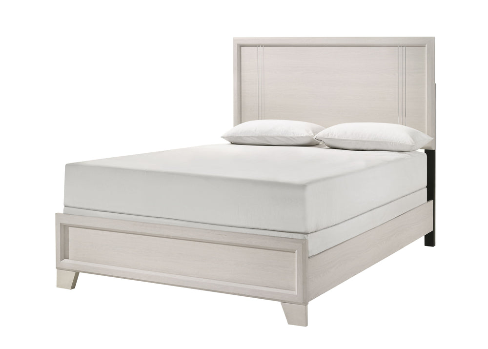 This elegant bedroom collection presents a sophisticated ensemble perfect for creating a refined modern aesthetic in your sleeping quarters. The suite features a sleek, minimalist design with crisp, clean lines and a lustrous white finish that exudes cont