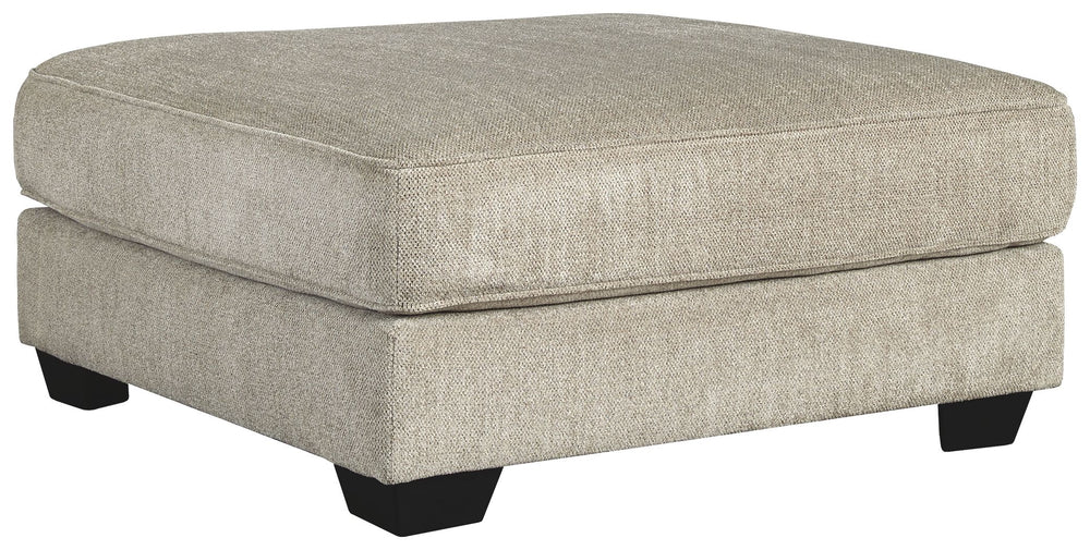 Plush and posh, this oversized accent ottoman is worthy of taking center stage. Its textural chenille upholstery is pure delight, and the piece-'s grand scale makes it so inviting for everyone to kick up their heels in style. Thanks to its firm cushioning