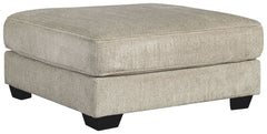 Plush and posh, this oversized accent ottoman is worthy of taking center stage. Its textural chenille upholstery is pure delight, and the piece-'s grand scale makes it so inviting for everyone to kick up their heels in style. Thanks to its firm cushioning