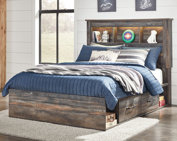 Drystan - Multi - Full Bookcase Bed With 4 Storage Drawers - 8 Pc. - Dresser